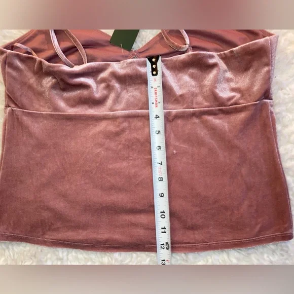 NWT Cropped Tank WILD FABLE Snowbloom Rose CAMISOLE Lightweight Velour sz XL - Picture 10 of 12